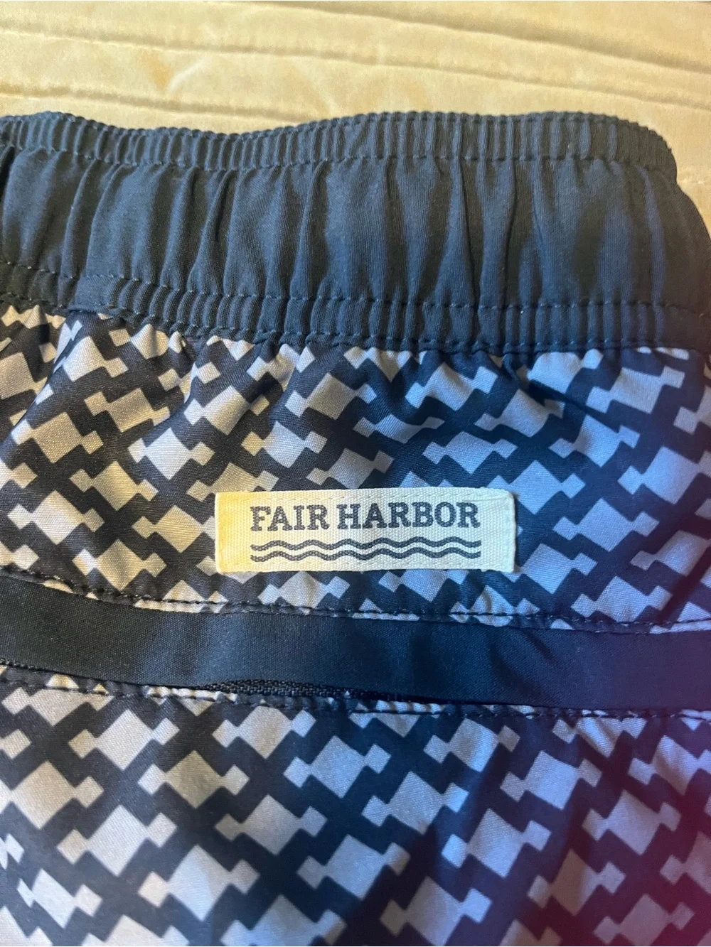 Fair Harbor Navy Swim Trunks with White Drawstring